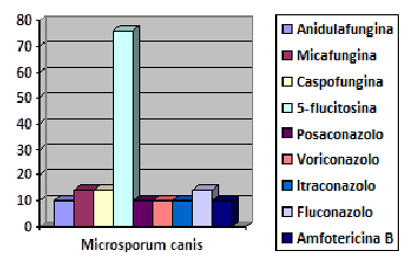 Percentuale resistenze in Microsporum canis