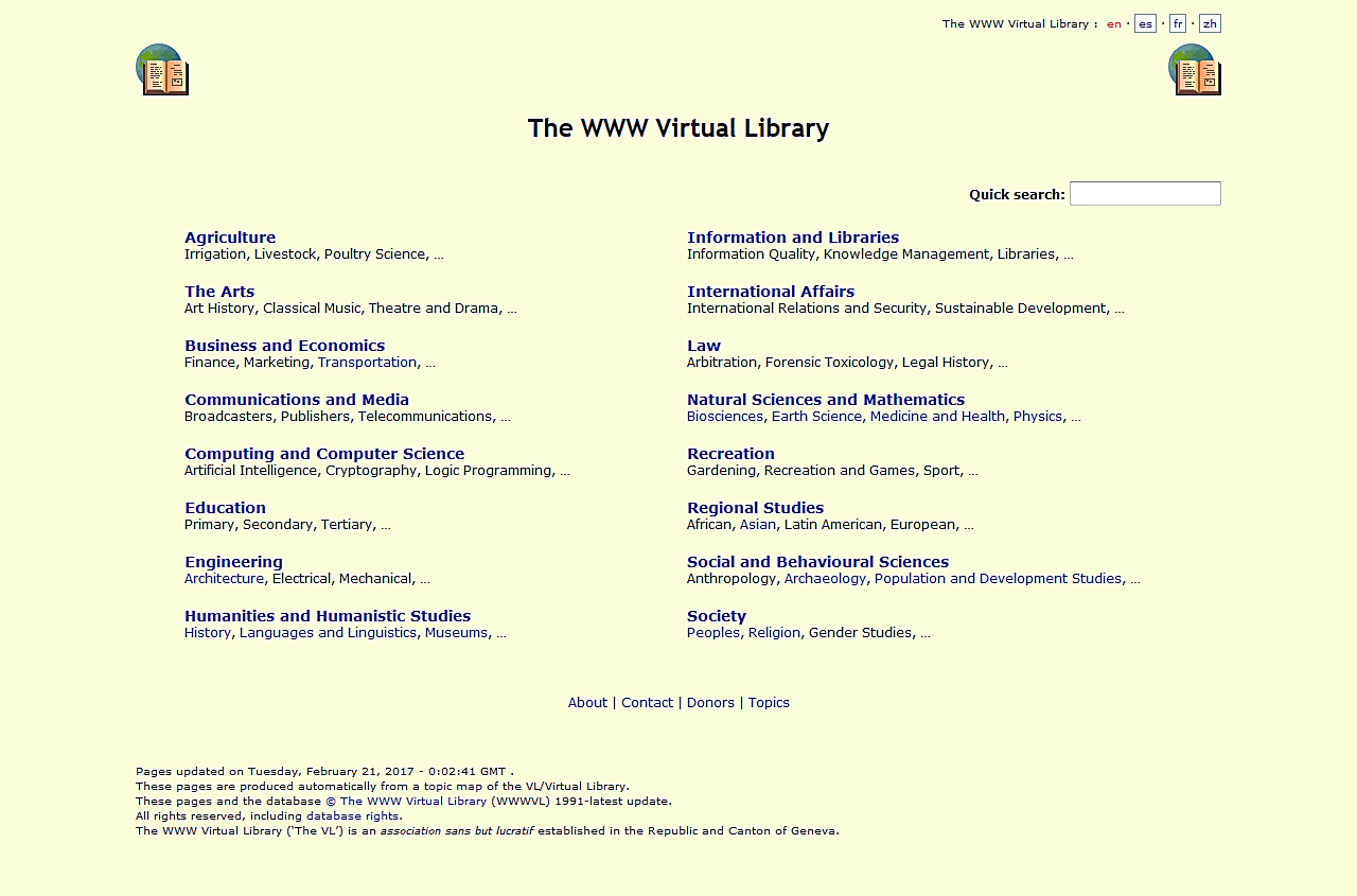 The WWW Virtual Library