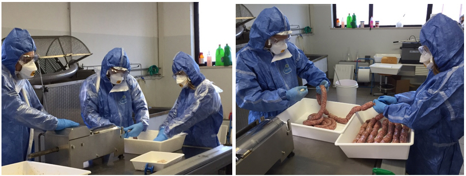 Produzione di salsicce contaminate in Challenge test condotto nel mini salumificio sperimentale dell'IZSUM