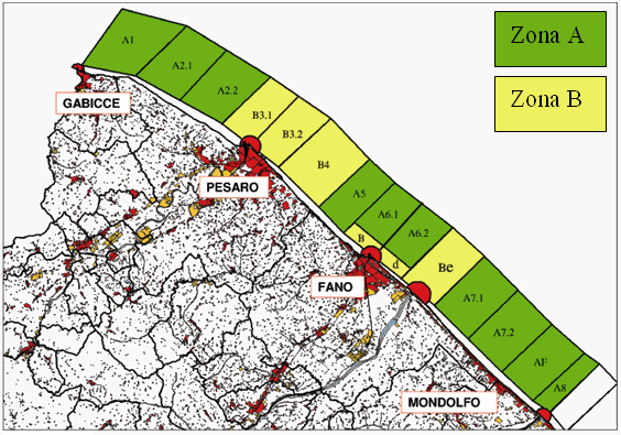 Zone di produzione delle vongole della provincia di Pesaro-Urbino