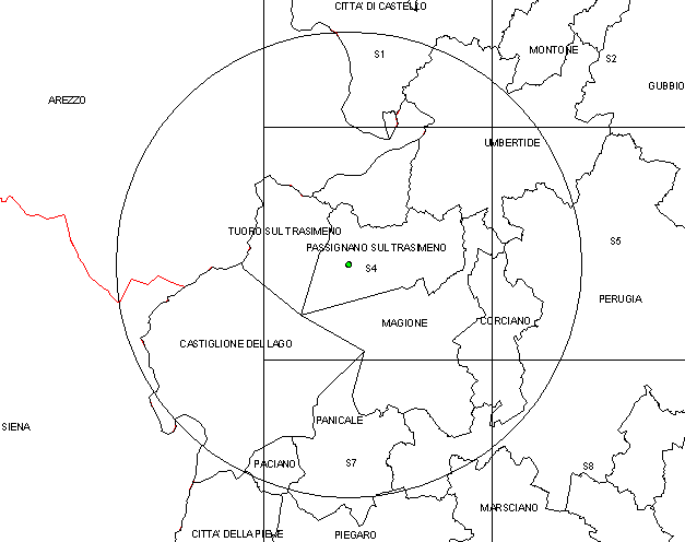 area geografica a rischio dell'Umbria