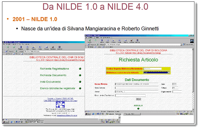Il software NILDE viene sviluppato nell'ambito del progetto infrastrutturale BiblioMIME del CNR