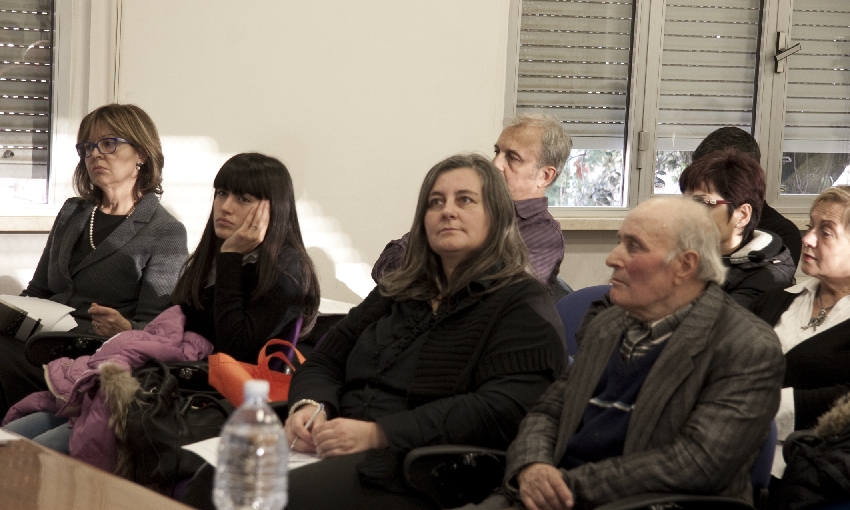 In primo piano, da destra:  Riziero Flamini, Agnese Benedetti, Ludovica Celesti, Luisa Fruttini